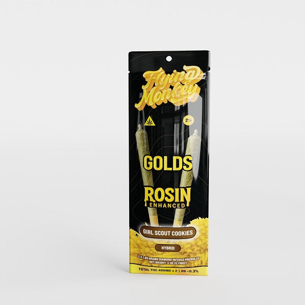 GOLDS Rosin Enhanced Diamond Infused Prerolls 1.65g | 2 Count