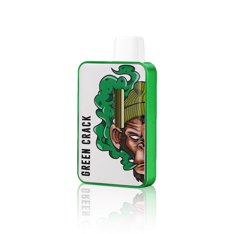 Flying Monkey Knockout Live Resin 2 gram disposable vape in Green Crack strain