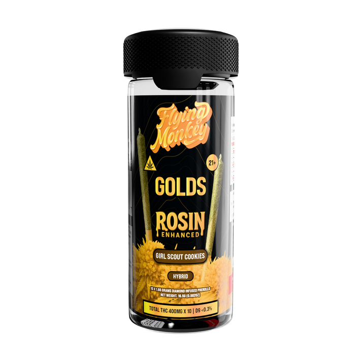 GOLDS Rosin Enhanced Diamond Infused Prerolls 1.65g | 10 Count โ Flying ...
