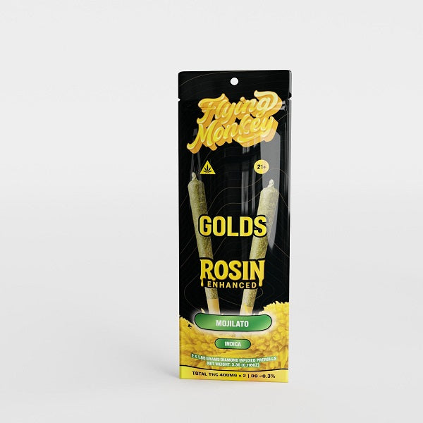 GOLDS Rosin Enhanced Diamond Infused Prerolls 1.65g | 2 Count