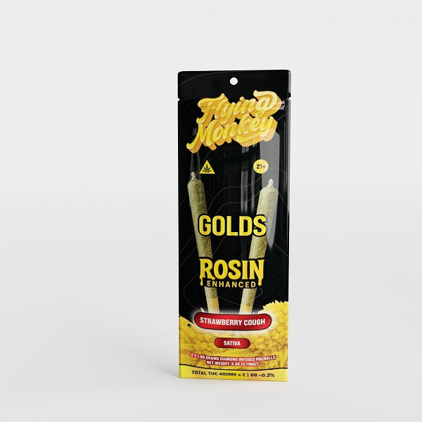 GOLDS Rosin Enhanced Diamond Infused Prerolls 1.65g | 2 Count
