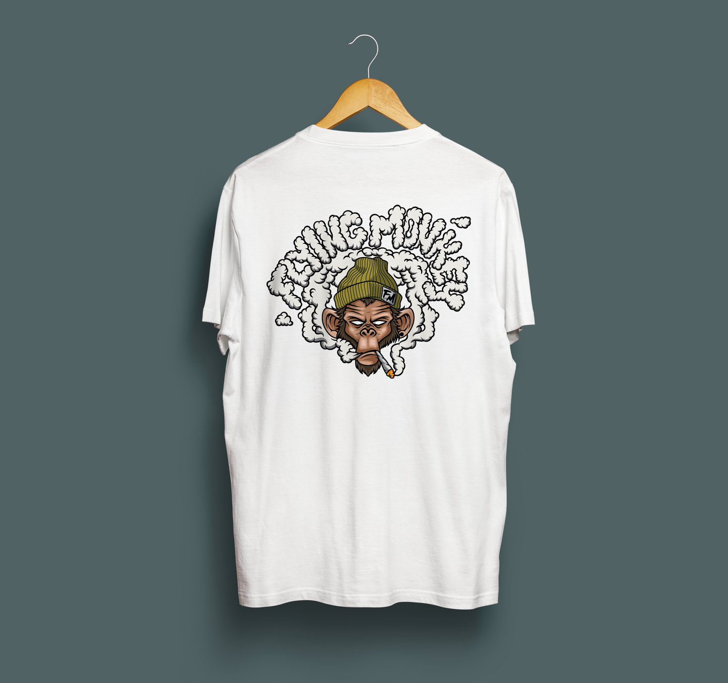 Flying Monkey smoke letters tee shirt back