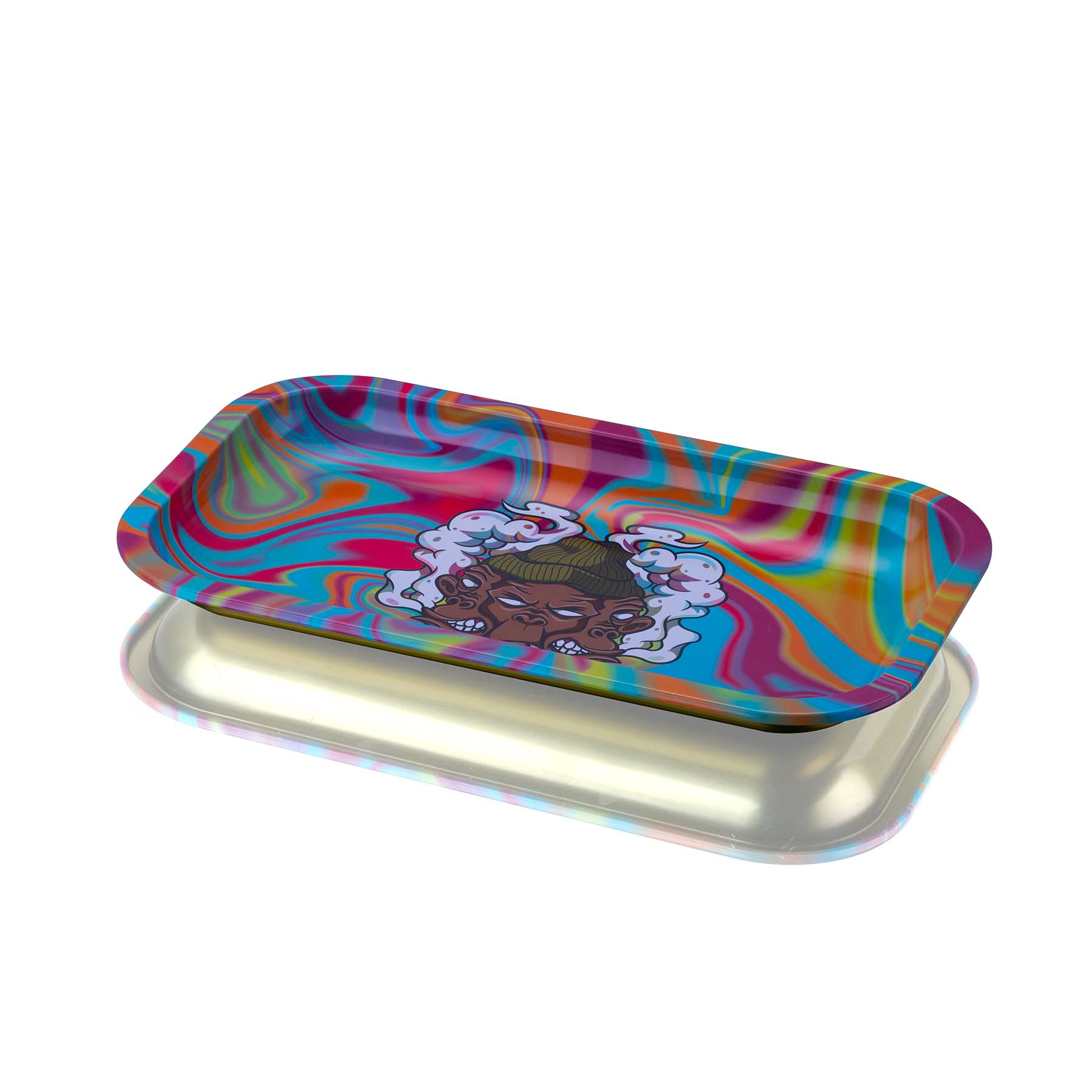 Flying Monkey seeing triple red blue rolling tray large