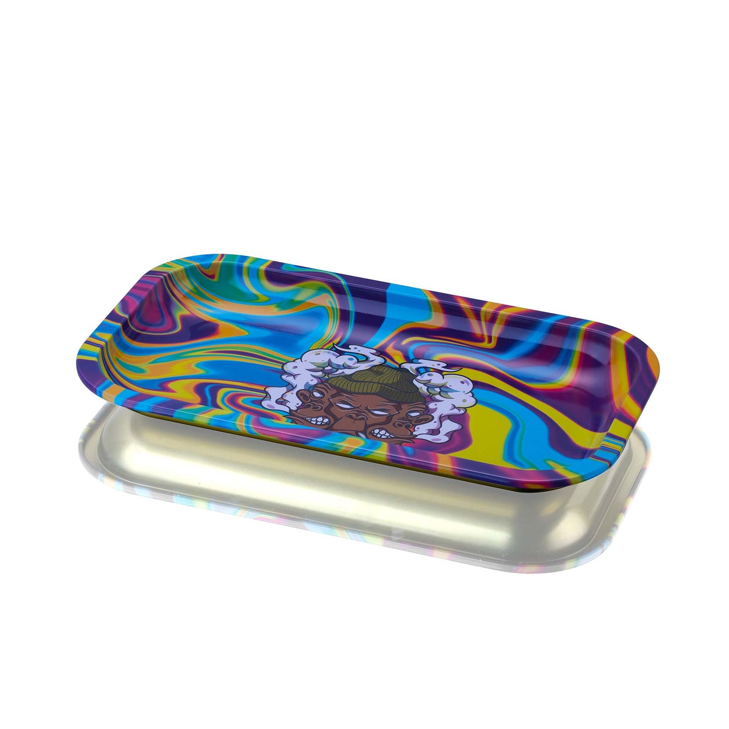 Flying Monkey seeing triple yellow purple rolling tray large