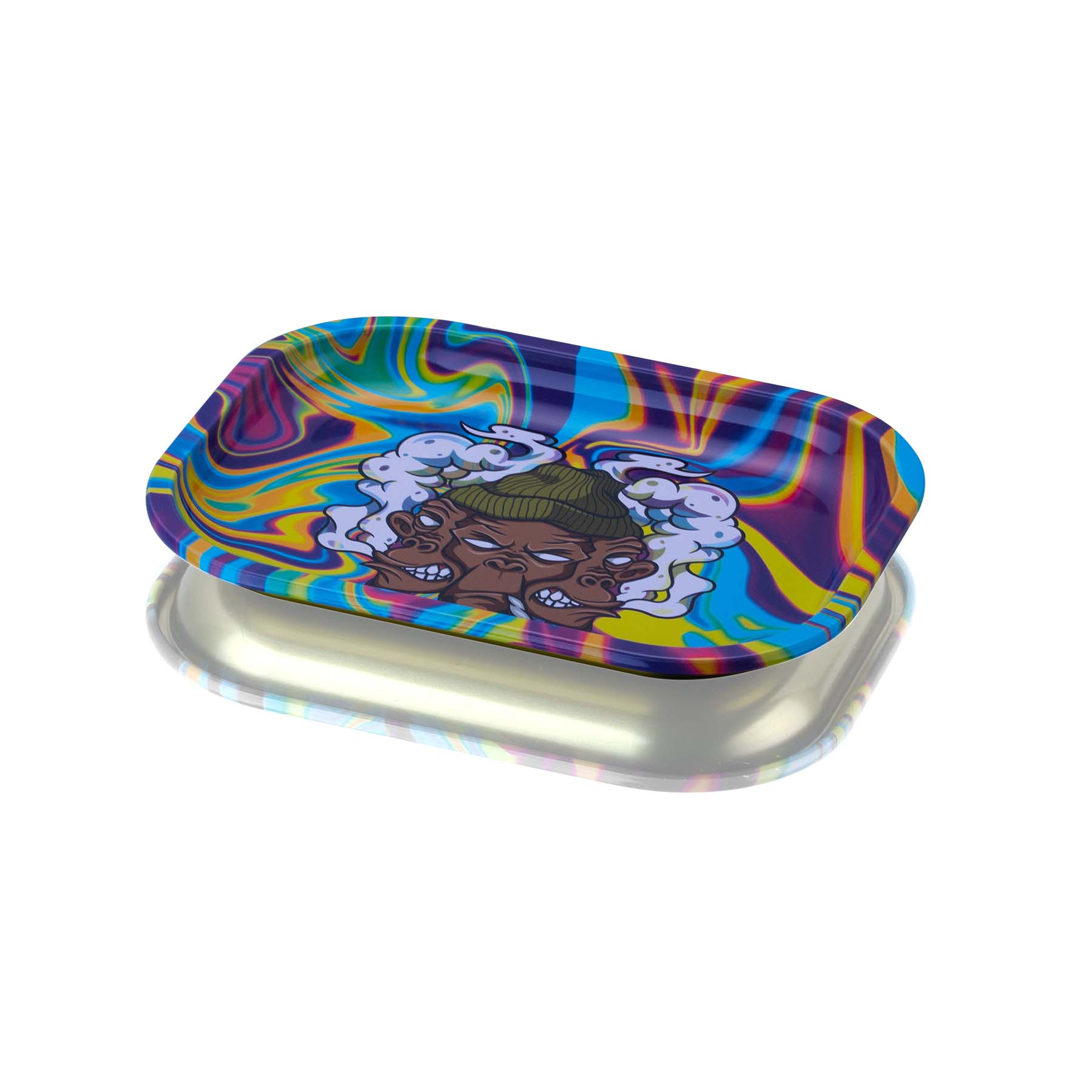 Flying Monkey seeing triple yellow purple rolling tray small
